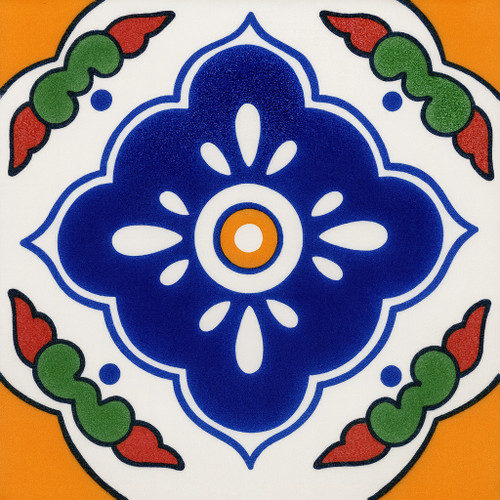 Mexican Tile Golden Center Flower