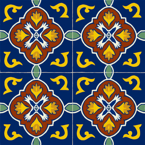 mexican tile dolores yellow terracota cobalt
