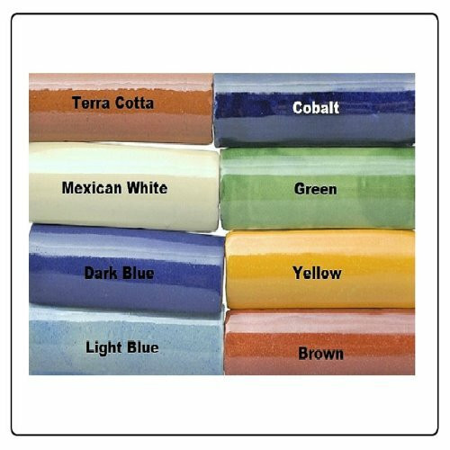 mexican trim tile terracotta, blue, yellow, white, green, brown, cobalt cornice color options