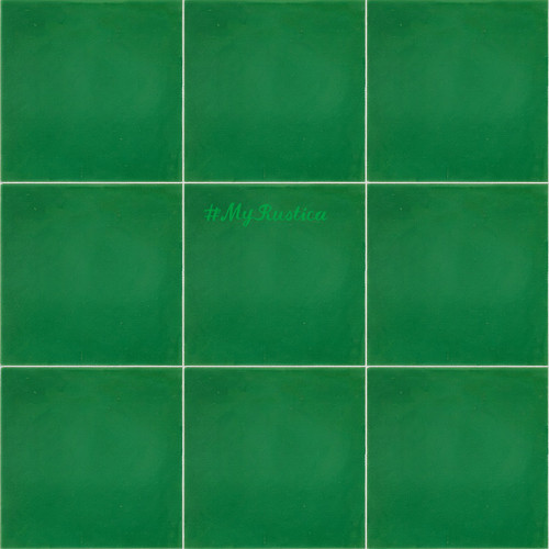 mexican painted green solid color tiles