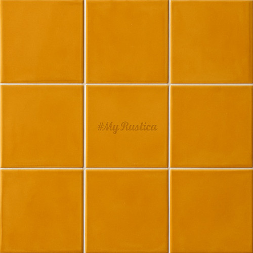 set of mexican yellow tiles with washed pattern