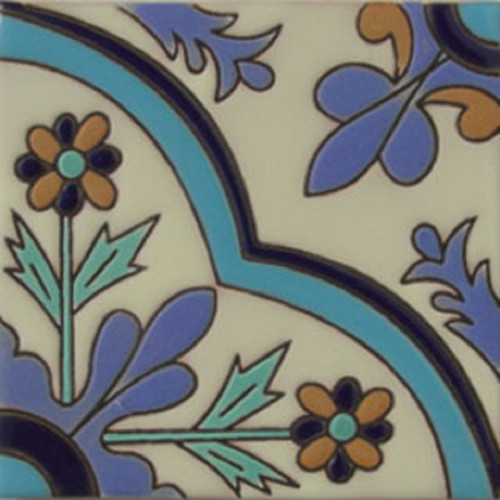 mexican relief tile calendula flowers
