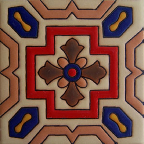 mexican relief tile cardinal red cross