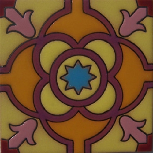 mexican relief tile violet circles