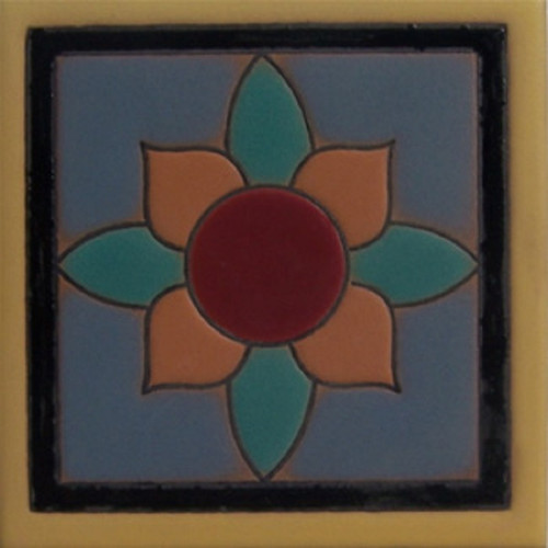 mexican relief tile lotus flower