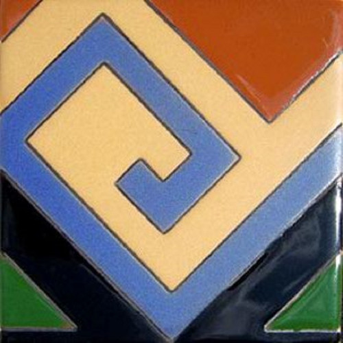 mexican relief tile geometric lines