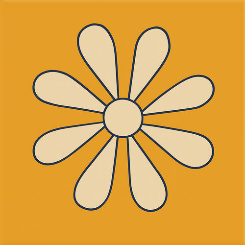 Mexican Tile "Orange Daisy"
