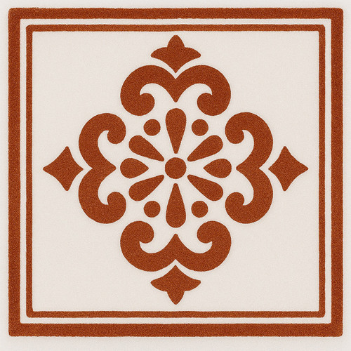 Mexican Tile "Rust Terra Fleur"