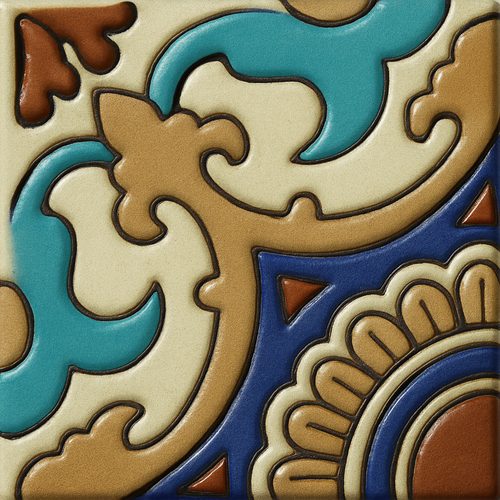 Relief Tile "Baroque Sol Medallion"