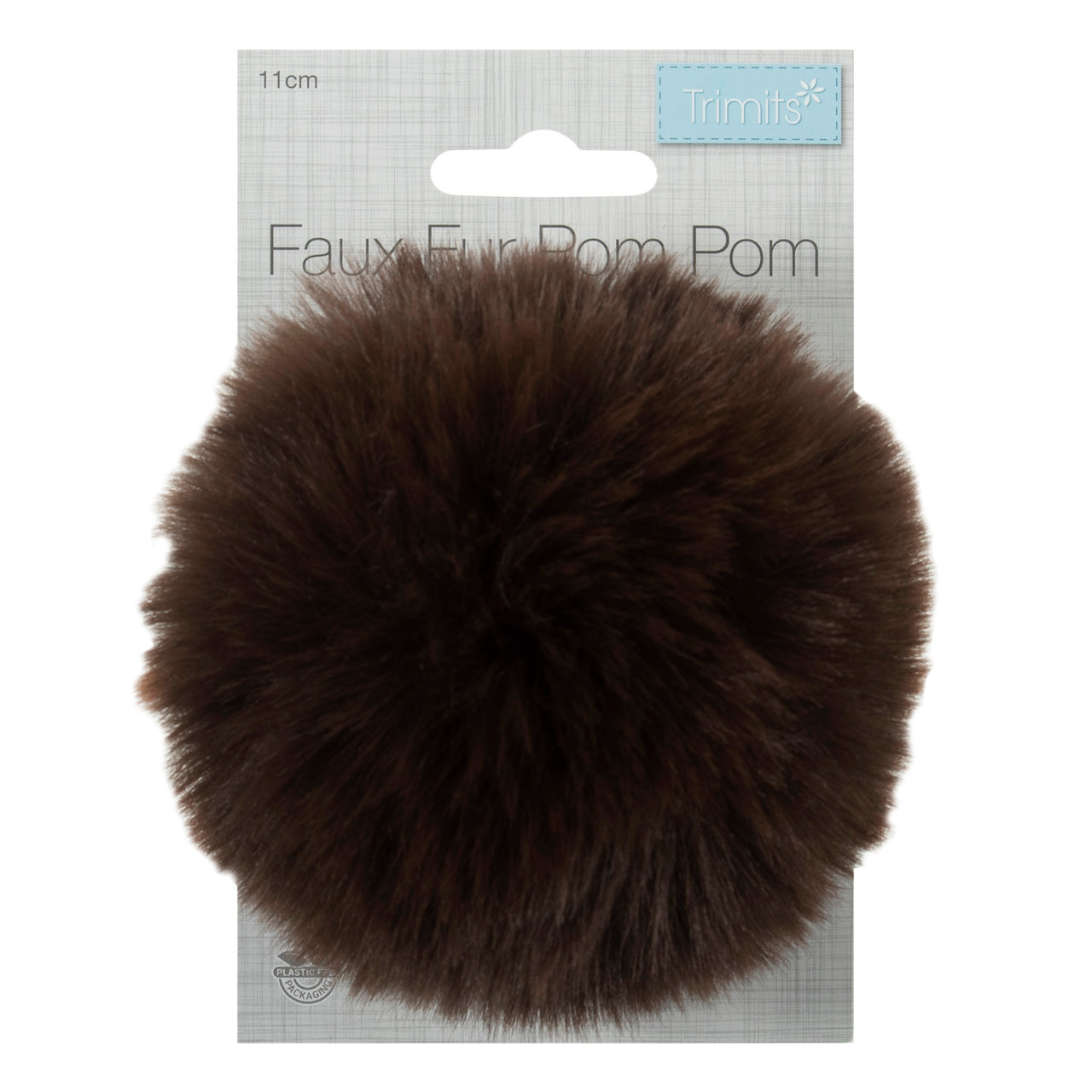 Spinrite Faux Fur Pom Pom, Brown Muskrat