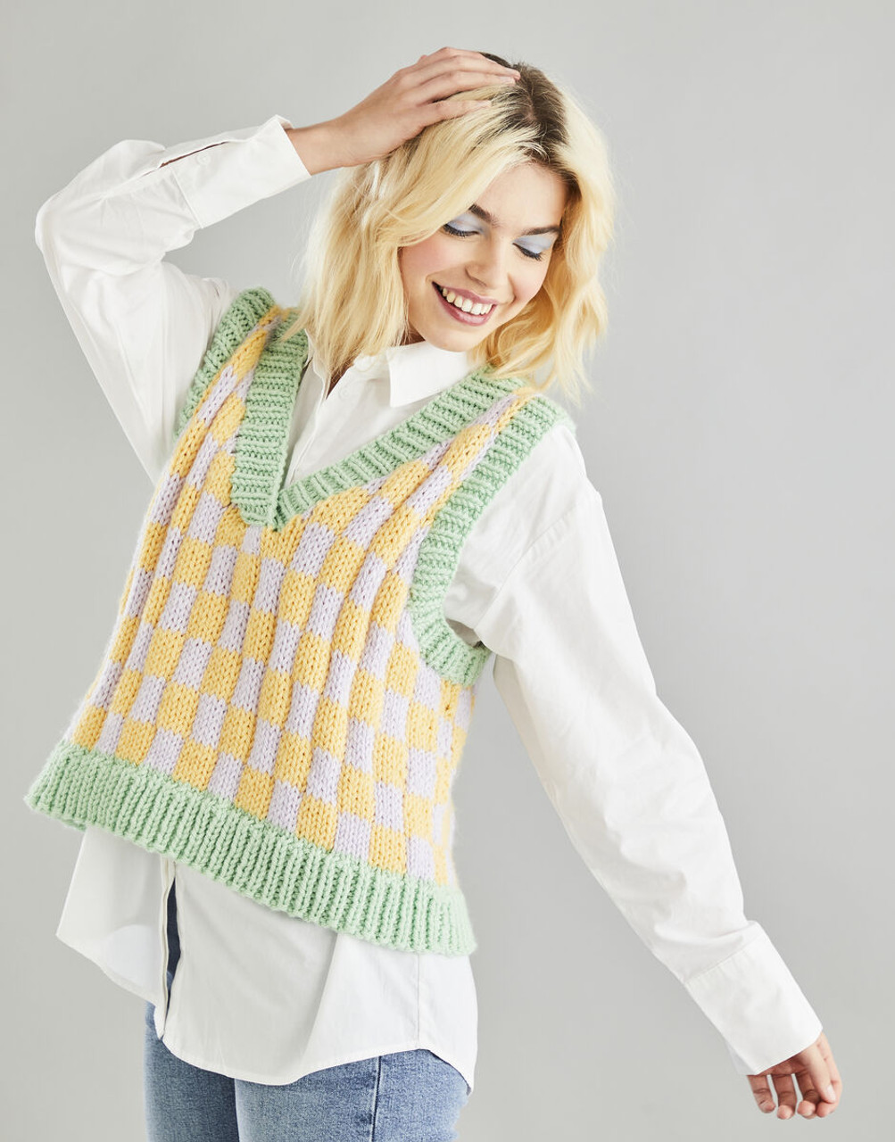 checkerboard sweater knitting pattern