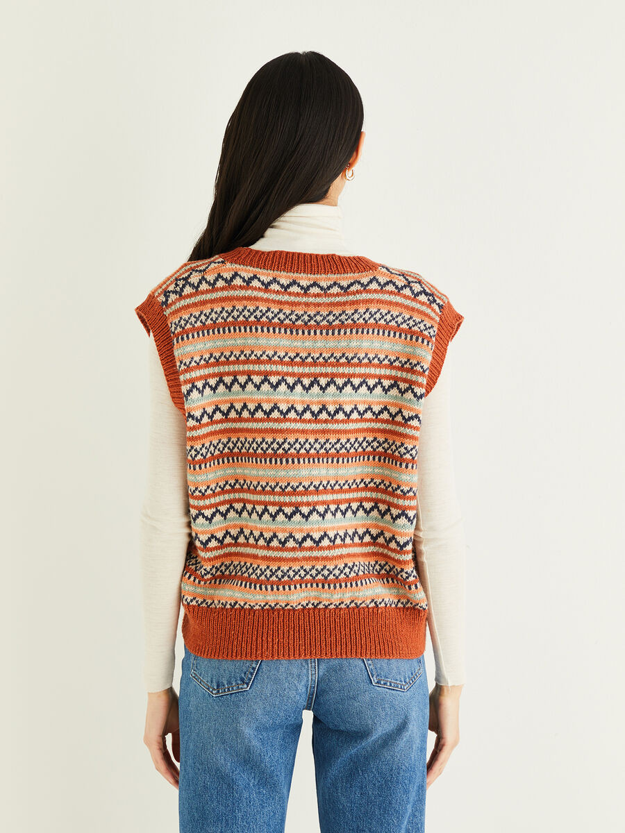 Fair Isle Vest in Sirdar Cashmere Merino Silk DK (10307) - PDF