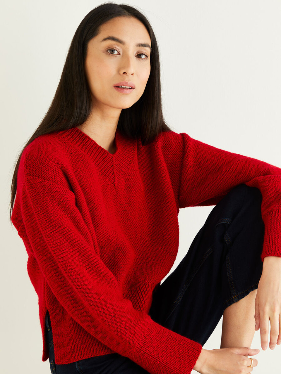 Boxy v neck on sale sweater