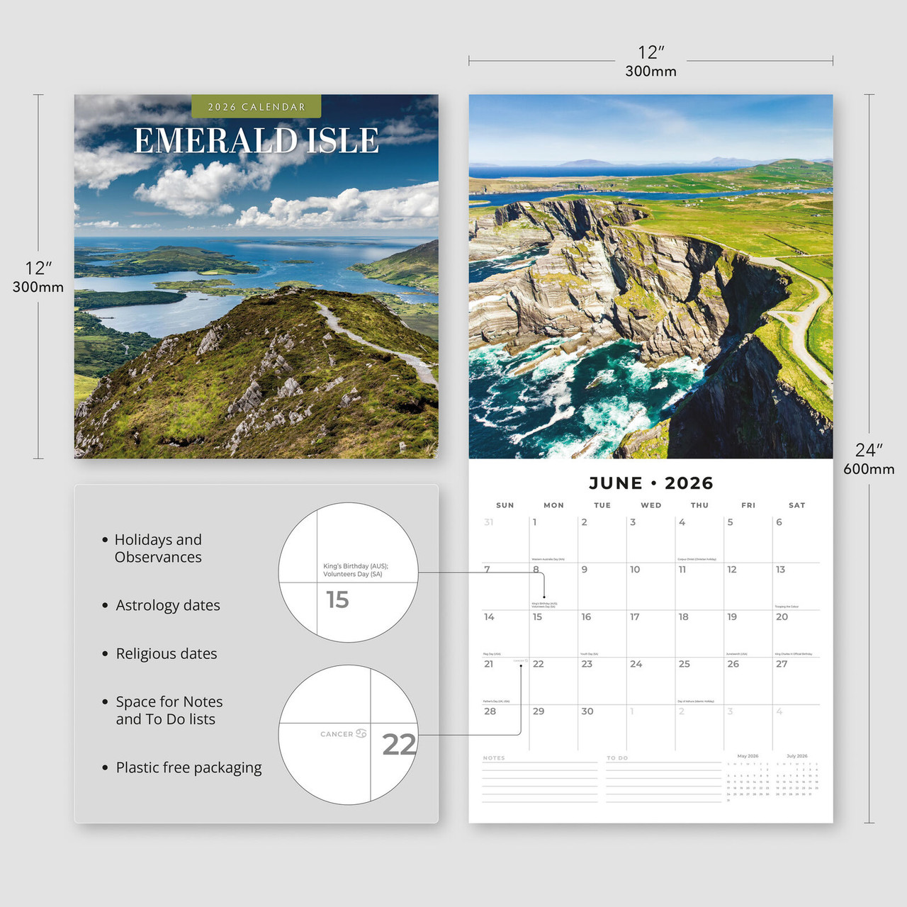 Emerald Isle Calendar 2026 Vibes Scribes 1 