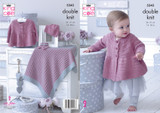 Matinee Jacket, Hat, Bootees & Blanket in King Cole Finesse Cotton Silk DK (5343)