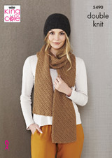 Wrap, Snood, Hat & Scarf in King Cole Natural Alpaca DK (5490)