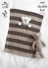 Baby Blankets & Teddy Bear in King Cole DK (4005)