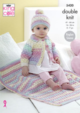 Cardigan, Hat & Blanket in King Cole DK (5420)