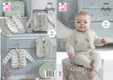 Striped & Plain Cardigans & Waistcoats in King Cole Big Value Baby Soft Chunky (5236)