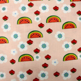 Watermelons on Salmon Pink - 100% Cotton