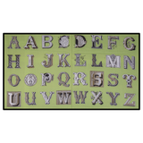 Letters on Green - 100% Cotton - PER PANEL