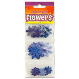 Foam Flowers - Blue w/Glitter