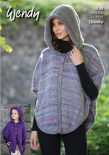 Hooded Cape in Wendy Festival Chunky (5838)