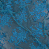 Premium Lace: Corded Teal Lace - Per ¼ Metre