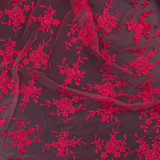 Premium Lace: Coral Corded Lace - Per ¼ Metre