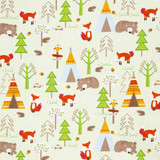 Cotton Poplin Print - Forest Friends (Summer) - Per ½ Metre