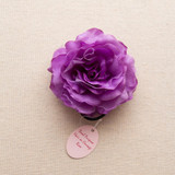 Large Flower w/Hair Elastic: Rose - Plum