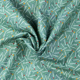 Sewing Pins on Green - 100% Cotton