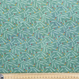 Sewing Pins on Green - 100% Cotton