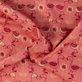 Flamingos & Flowers on Pink - 100% Cotton