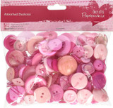 Assorted Buttons (250g) - Pink