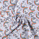 Cotton Poplin Print - Unicorns on Silver - Per ½ Metre