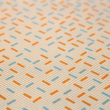 Geometric Grid Orange & Blue - 100% Cotton