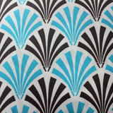 Grey & Blue Art Deco - 100% Cotton