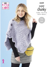 Ladies Poncho & Shawl in King Cole Timeless Super Chunky (5529)