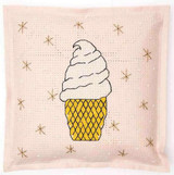 Counted Cross-Stitch Kit: Felt Cushion - Ice Cream