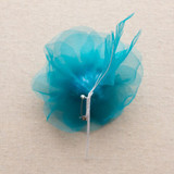 Flower: Open Organza Rose - Turquoise