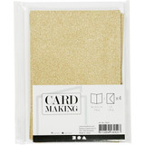 A6 Blank Cards & Envelopes (4pcs) - Glitter Gold