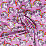 Cotton Poplin Print - Unicorns on Pink - Per ½ Metre