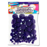 Primary Pom-Poms (40pcs) - Purple