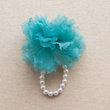 Corsage: Organza Pom Pom - Turquoise