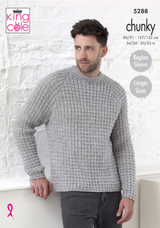 Men's Raglan Sleeve Sweaters in King Cole Chunky (5288)