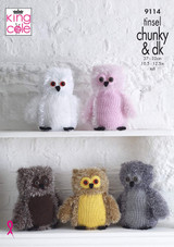 King Cole Tinsel Chunky & DK Family of Owls (9114)