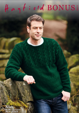 Men's Cabled Sweater in Hayfield Bonus Aran (10077)