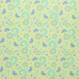 Peacock Flowers Lime - 100% Cotton