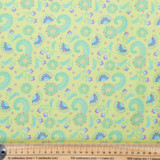 Peacock Flowers Lime - 100% Cotton